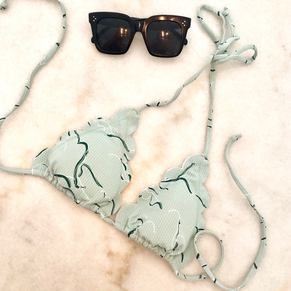 MARYSIA scallop triangle tie bikini top /swimwear